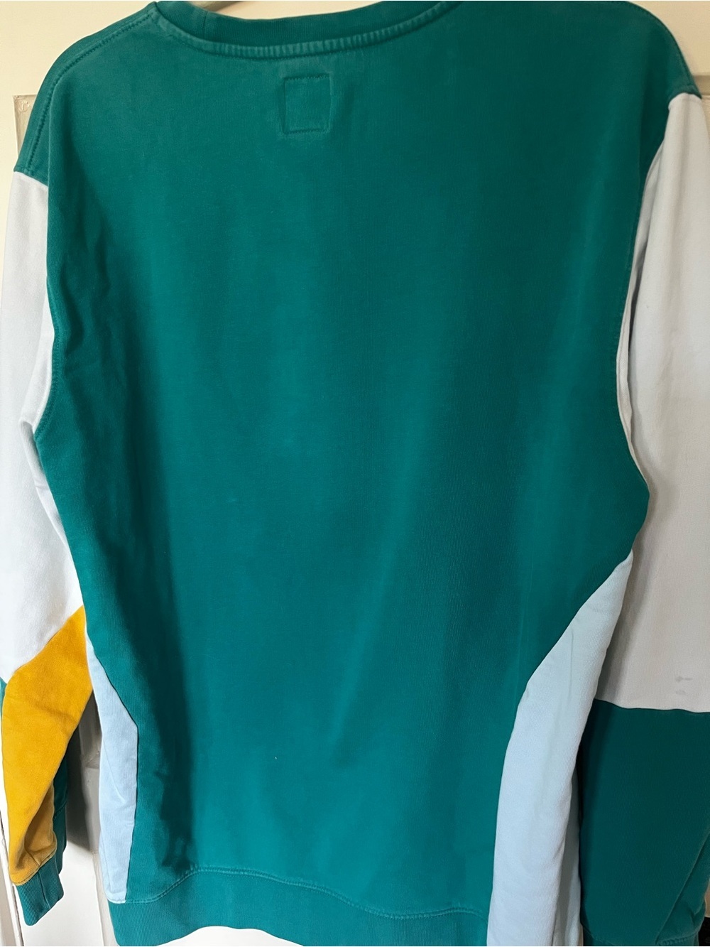 Vans Colorblock Crewneck Sweatshirt | Teal Blue Mustard | Unisex - Picture 13 of 13